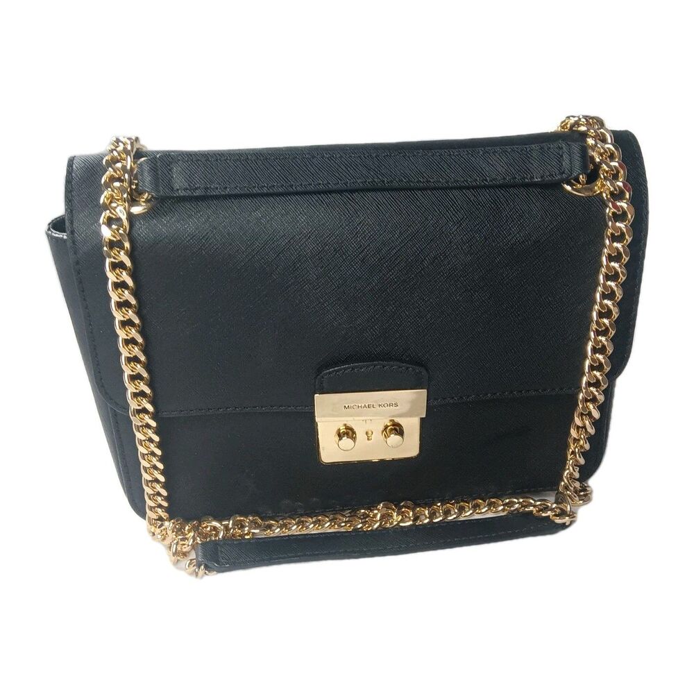 Michael Kors Brandi Medium Saffiano Leather Shoulder Bag Black - Picture 6 of 15